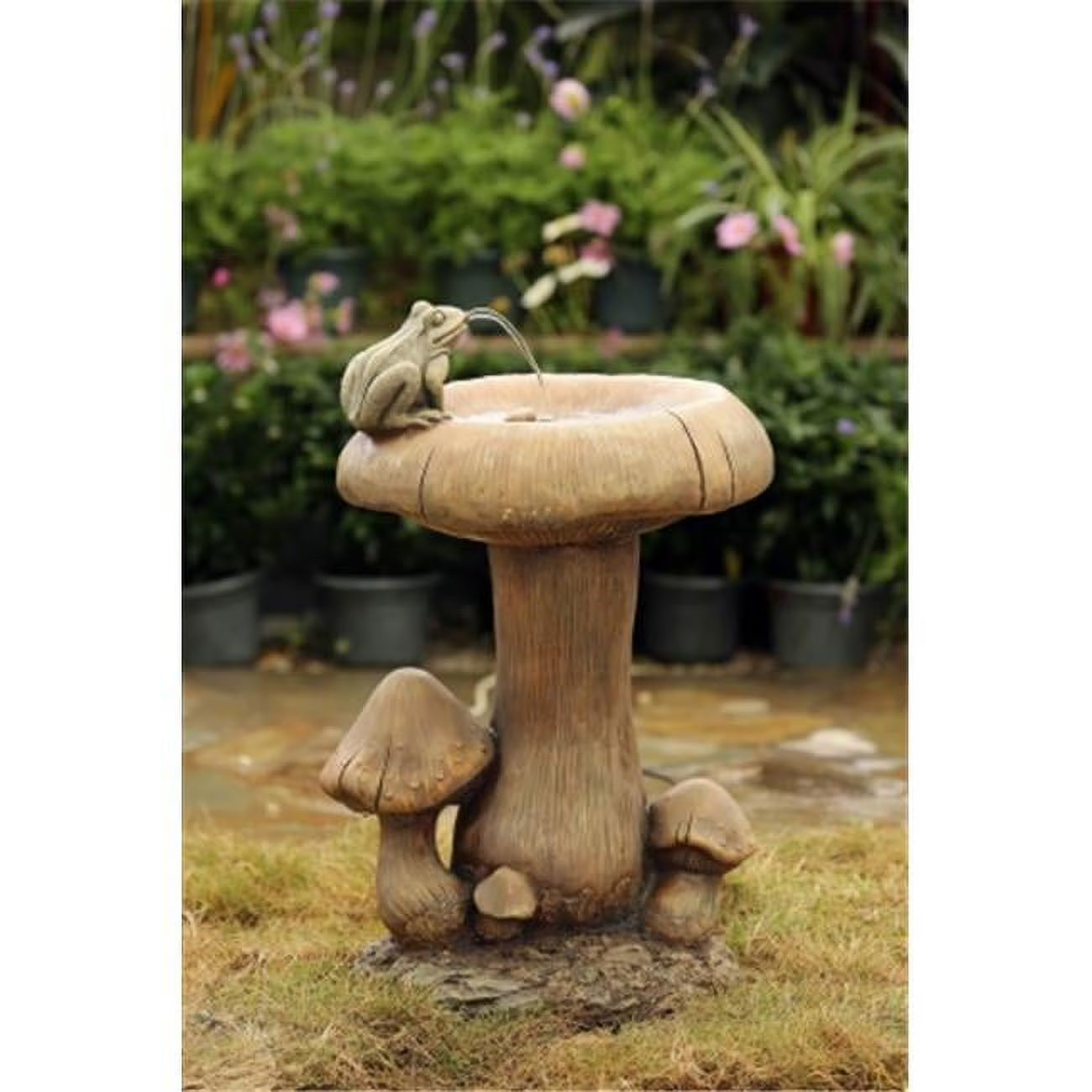 Mushroom and Frog Water Fountain F32734