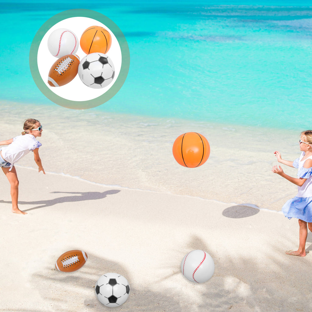 8 Pcs Inflatable Beach Ball Sports Balls for Kids B257493