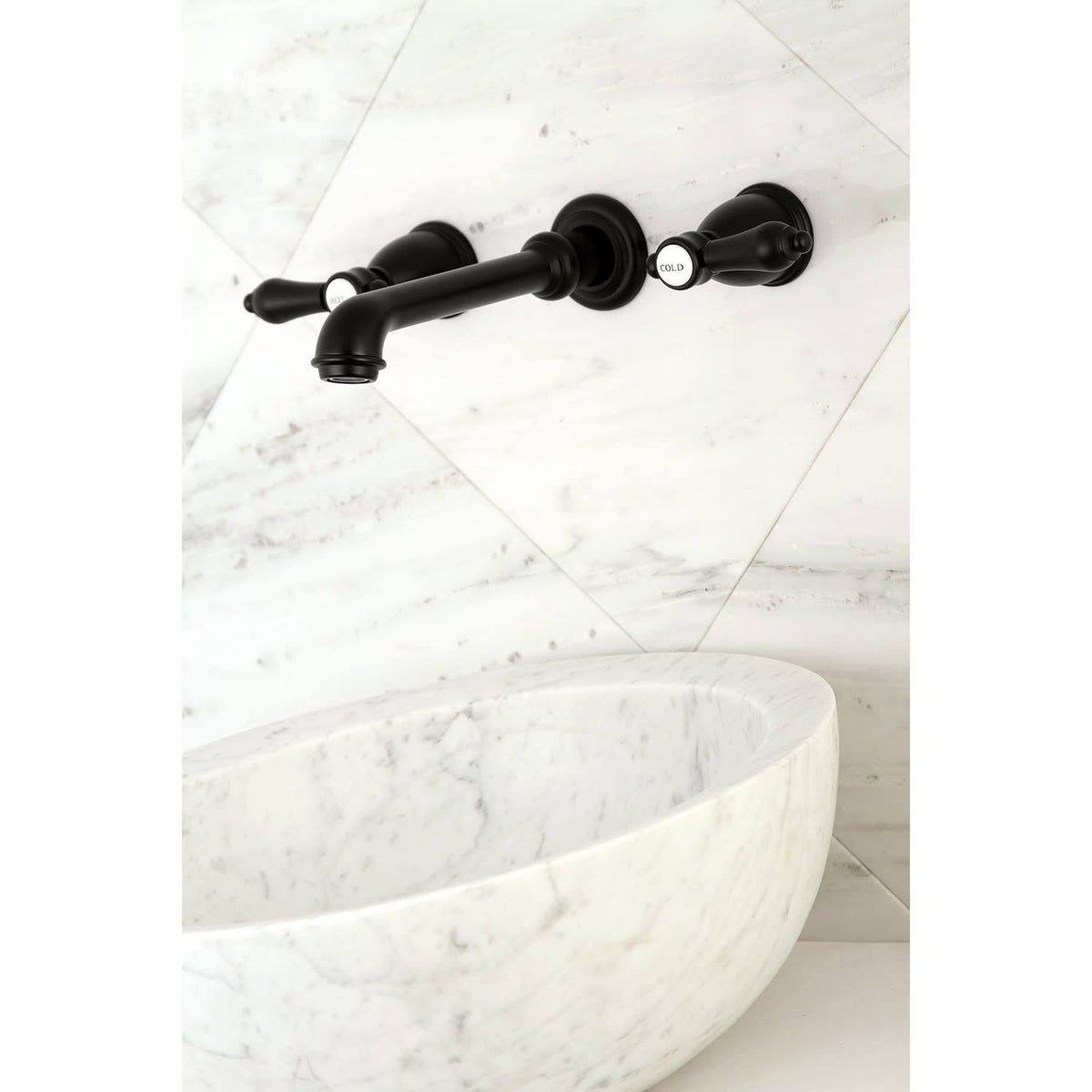 Two-Handle Wall Mount Bathroom Faucet, Oil Rubbed Bronze L604440