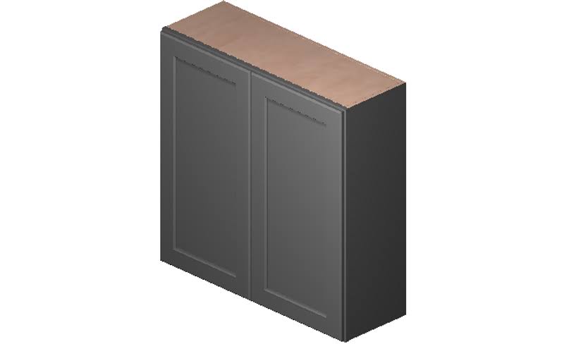 Grey 2 Doors 2 Shelves Wall Cabinet High-Density Fiberboard P196
