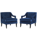 Set of 2 Blue Navy Velvet Accent Chair R9975
