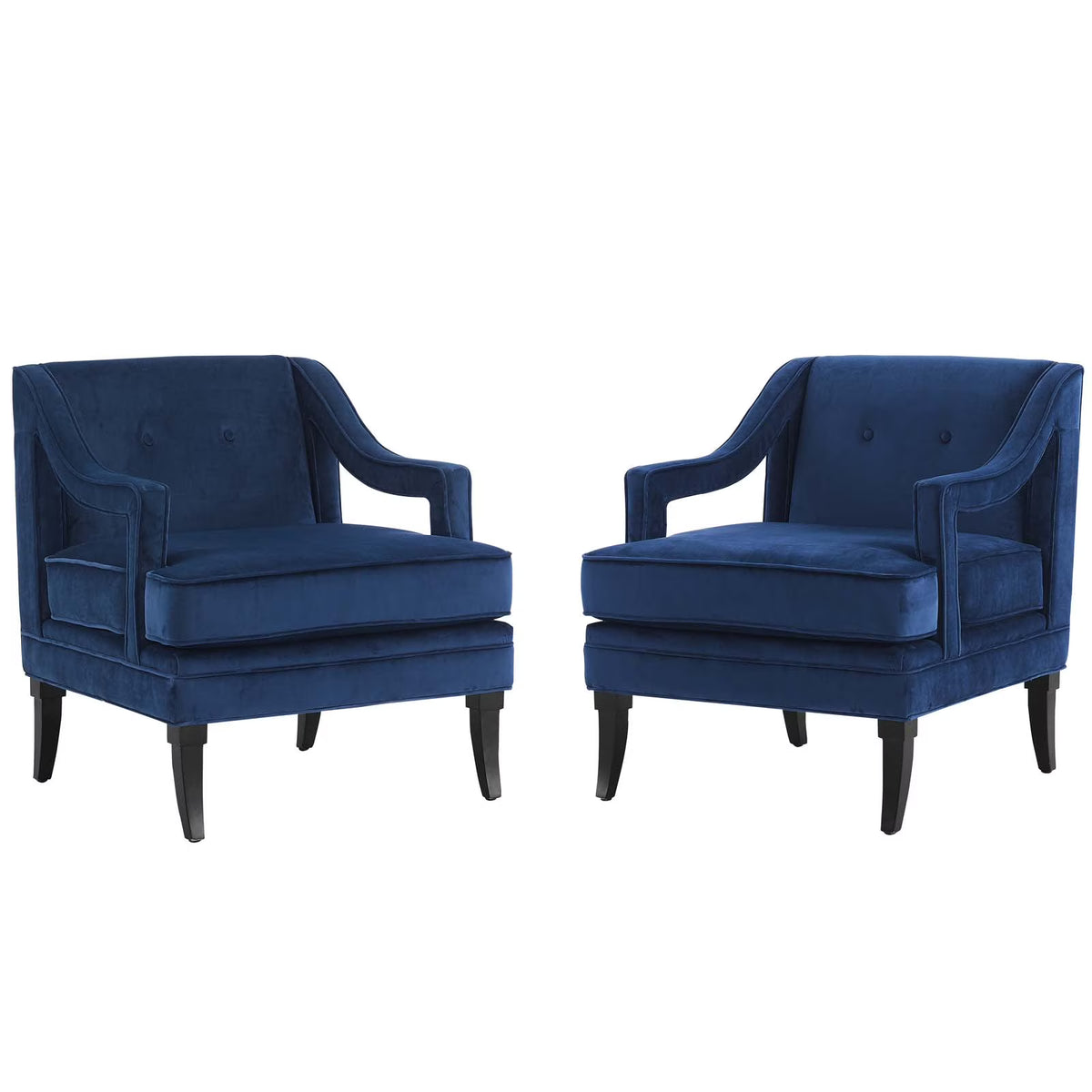 Set of 2 Blue Navy Velvet Accent Chair R9975