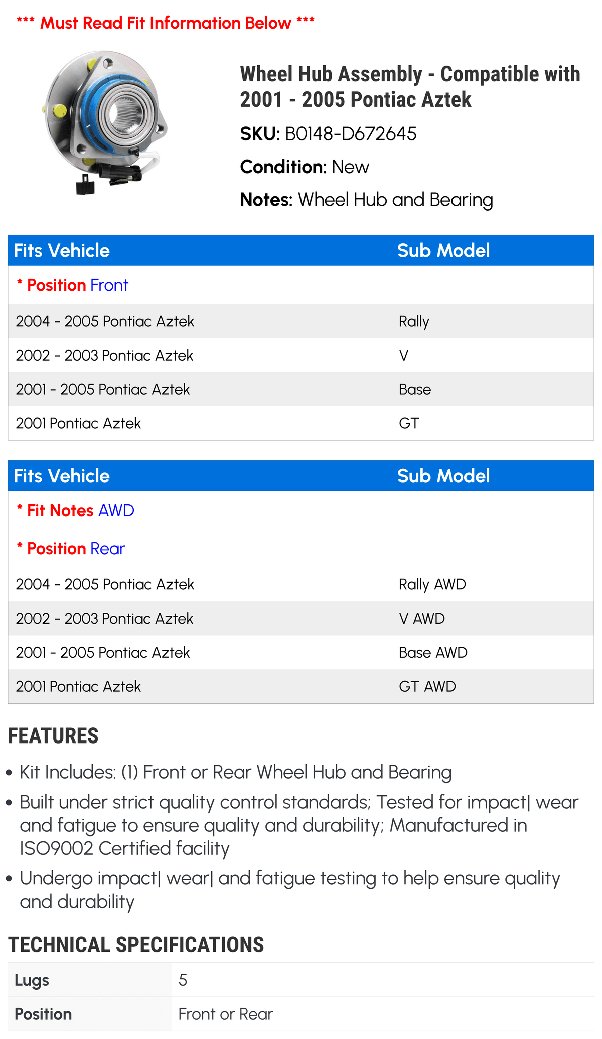 Wheel Hub Assembly G5906