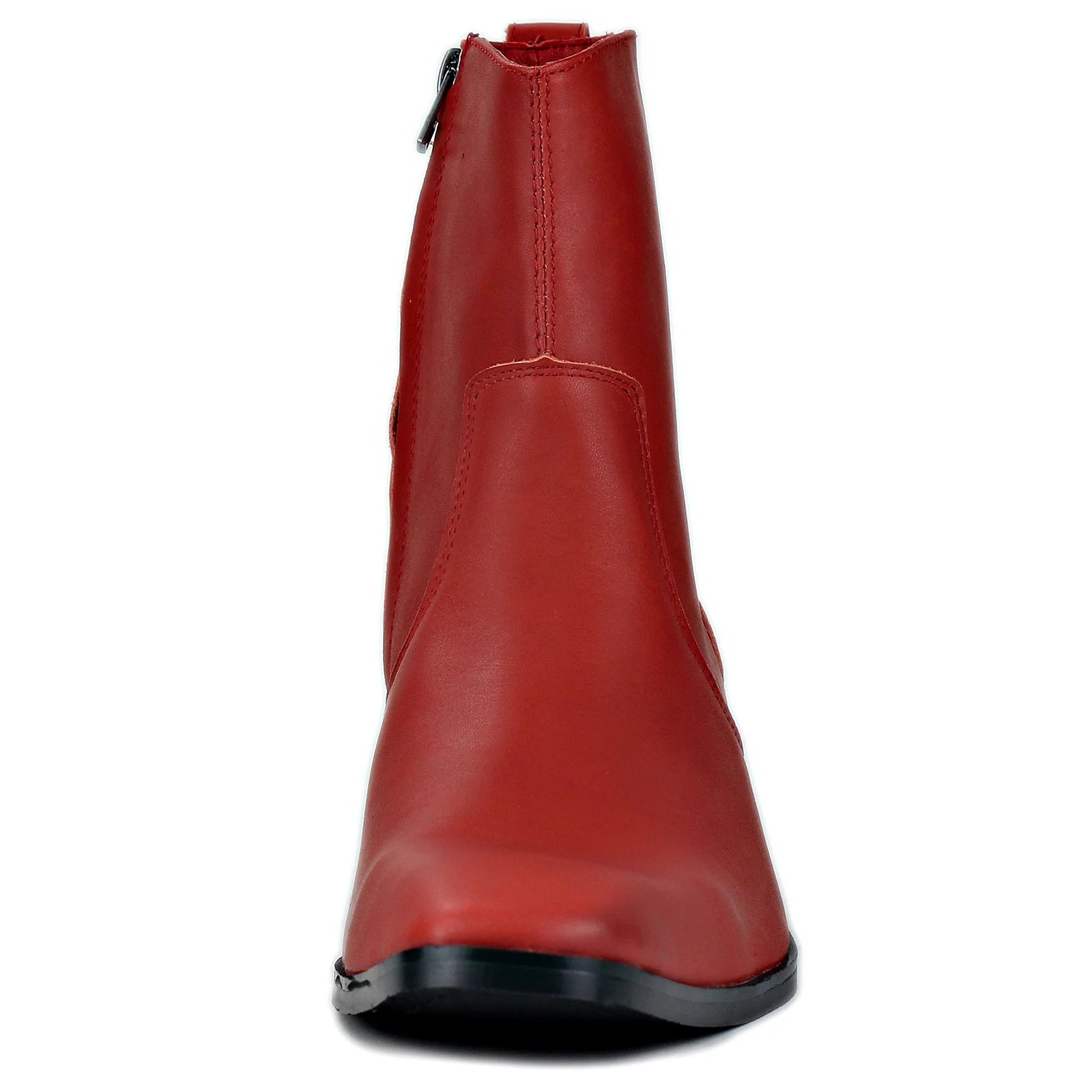 Red Leather Chelsea Boots G263