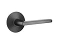 Modern Rosette Flat Black Privacy Lever Set W208404