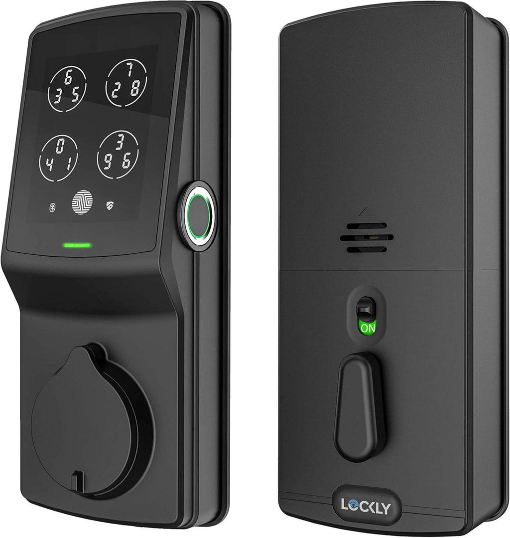 Satin Nickel Smart Deadbolt with Fingerprint Keypad G39643
