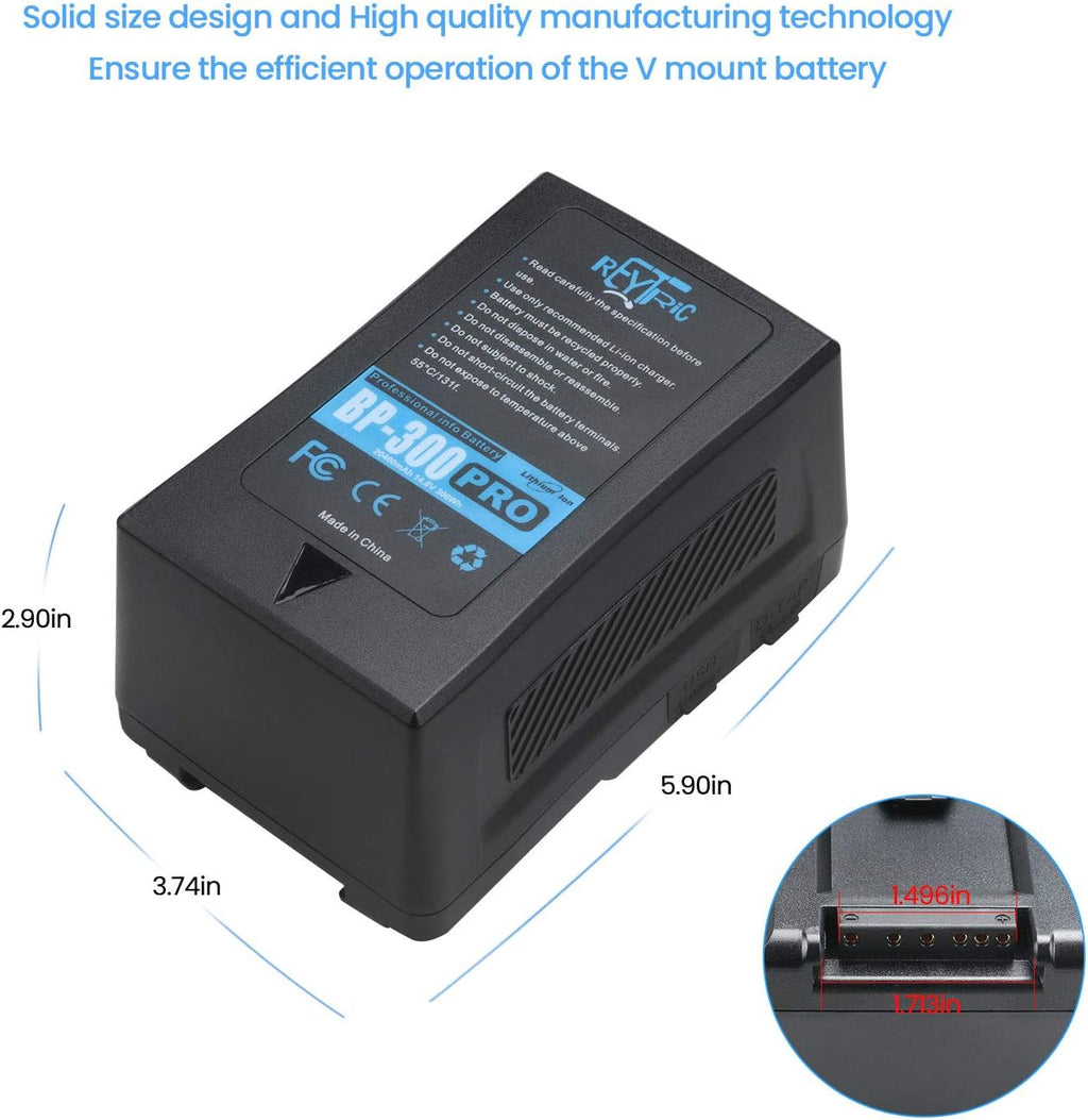 300Wh V Mount Battery with 5A Output D-Tap Charger and D-Tap Cable N14750