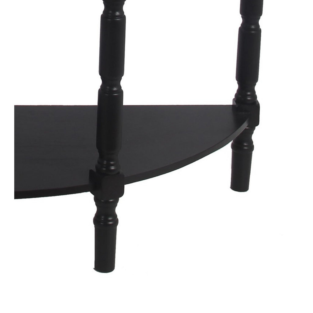 Gray Wooden Console Table with Open Shelf and Turned Legs H5277