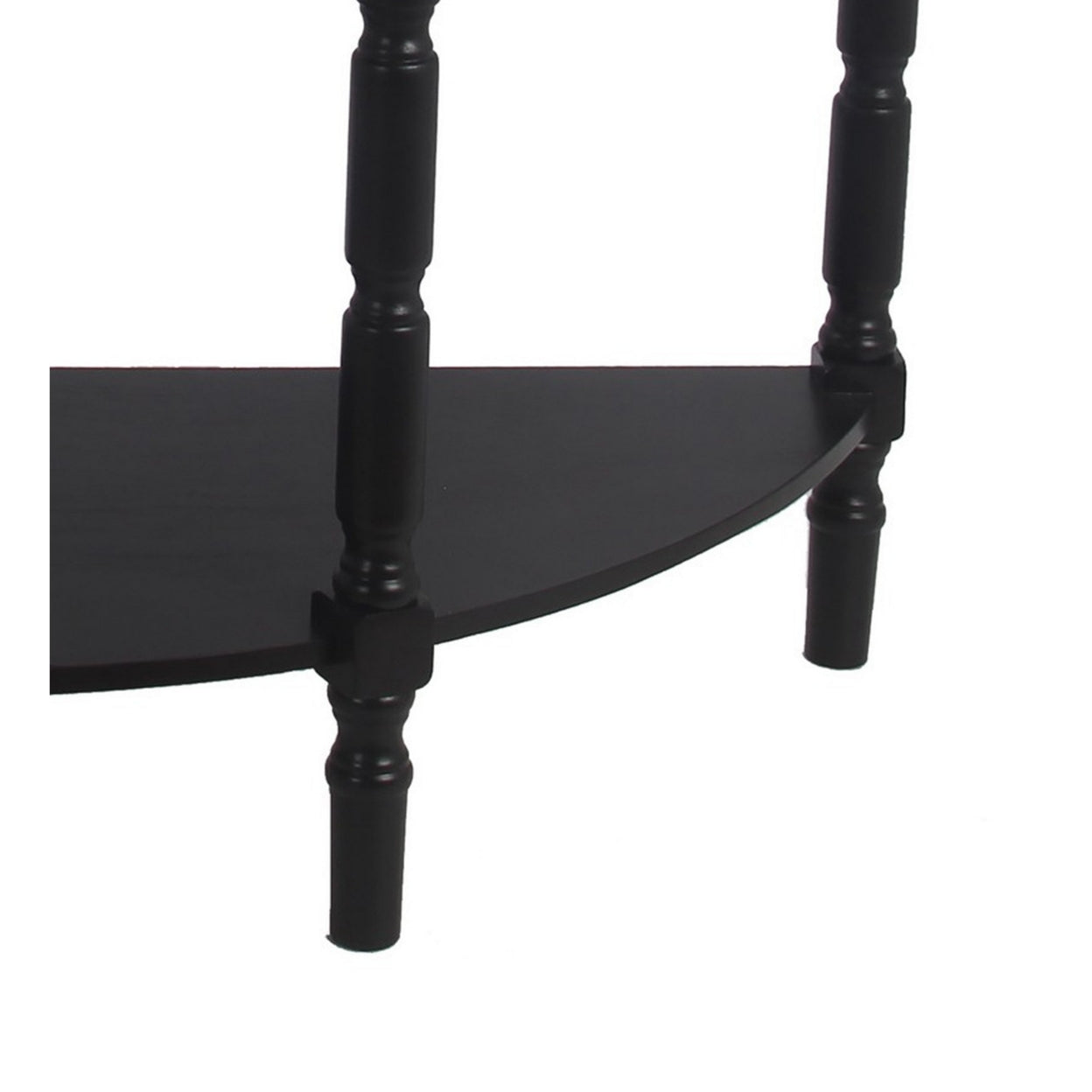 Gray Wooden Console Table with Open Shelf and Turned Legs H5277