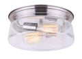 Brushed Nickel 2 Light Flush Mount Q918