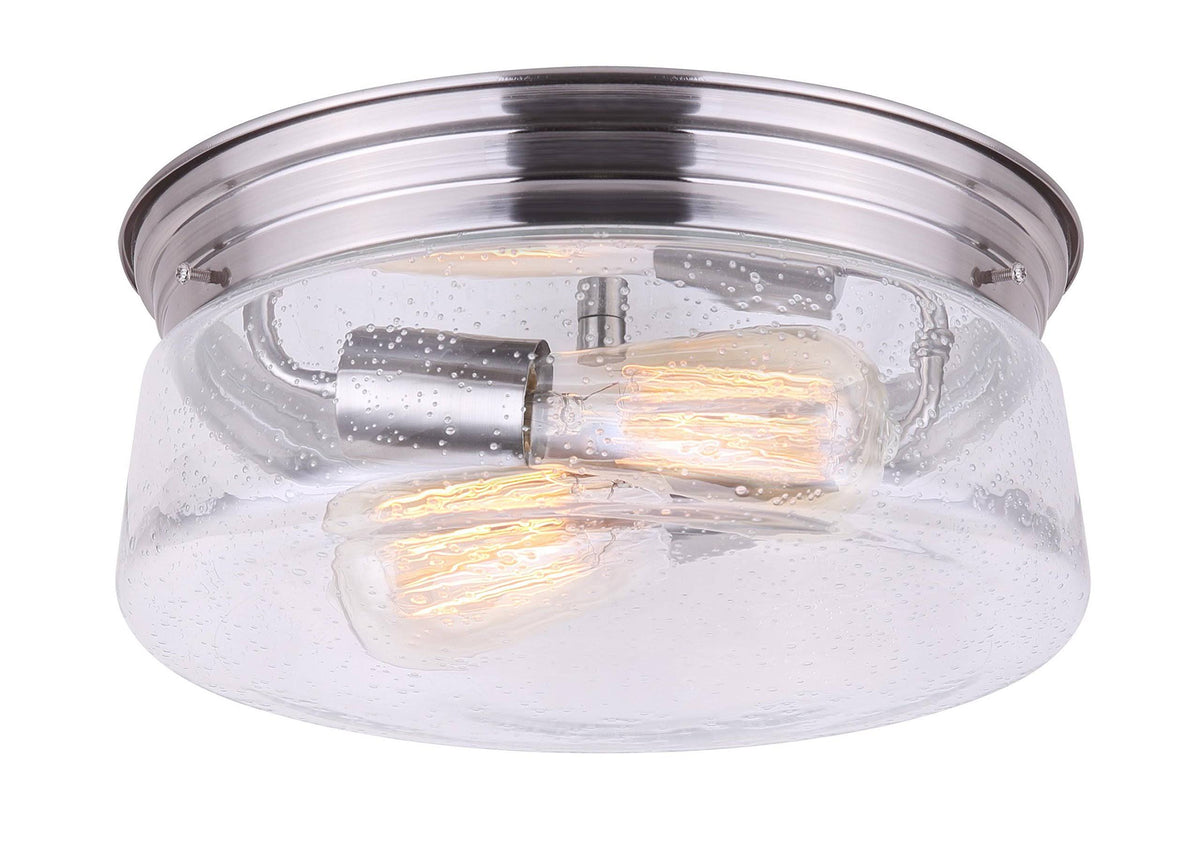 Brushed Nickel 2 Light Flush Mount Q918