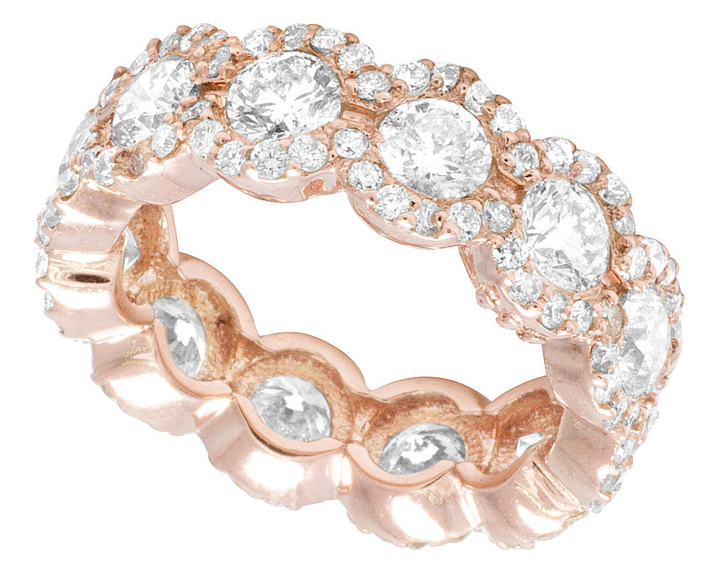 14K Rose Gold Diamond Eternity Ring 3.5 CT 7MM D4705