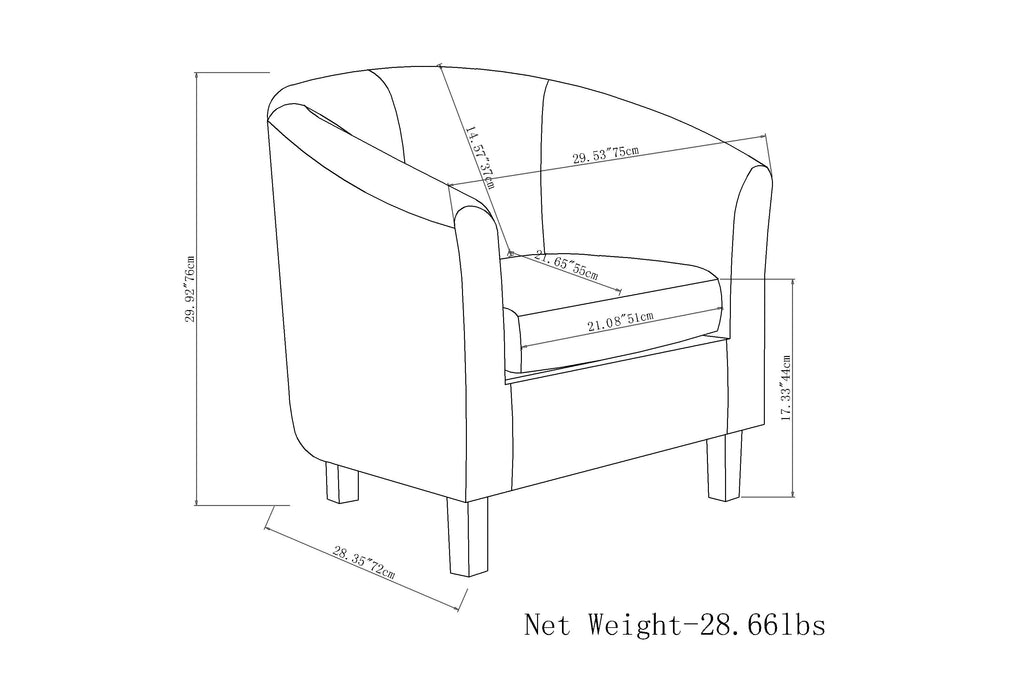 Tub Chair in Light Mocha E987