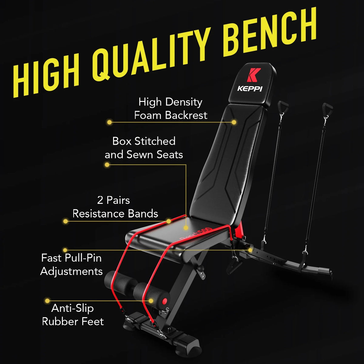 Adjustable Foldable Weight Bench for Home Gym M698
