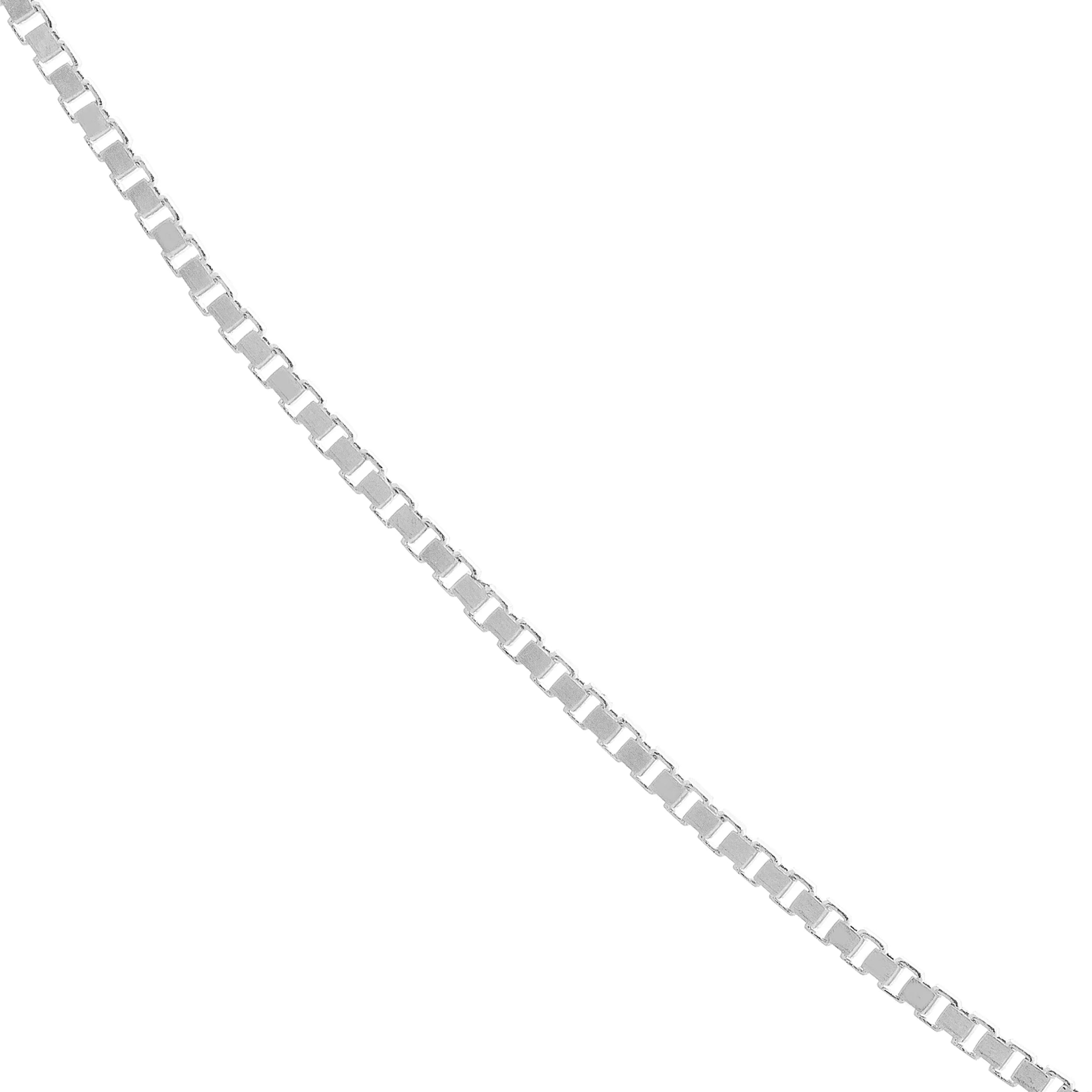 18K White Gold 0.55mm Box Chain Necklace with Lobster Lock X2363
