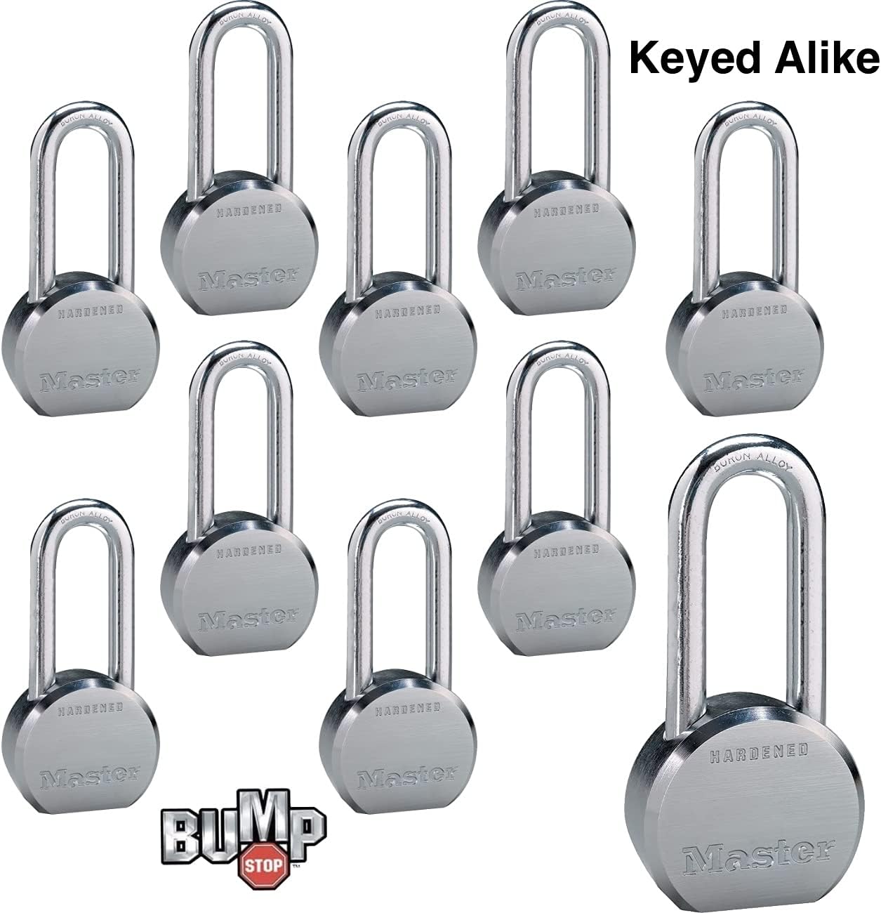 8 High Security Pro Series Keyed Alike Padlocks with BumpStop Technology P766