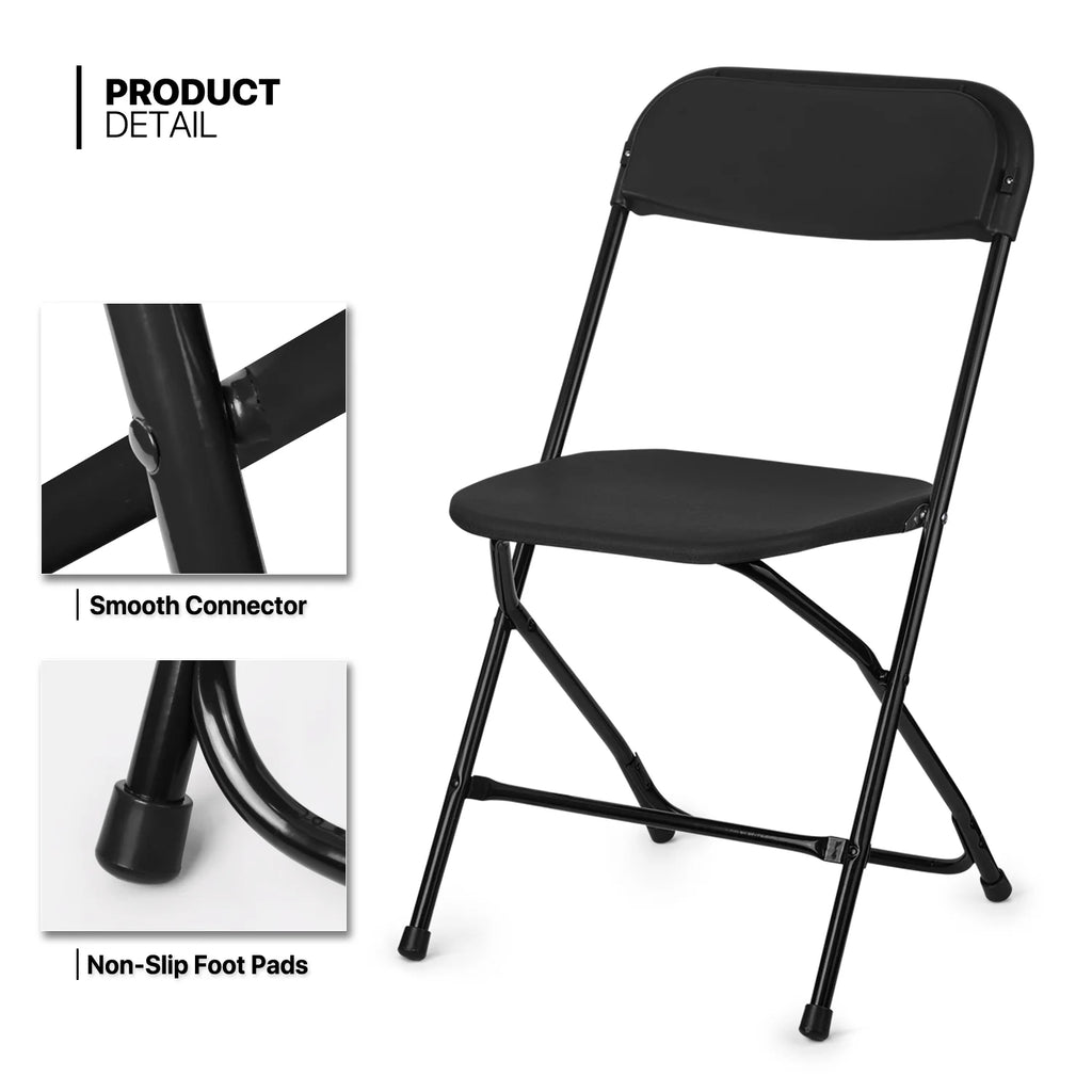 11 Pieces 8 Ft White Heavy Duty Folding Utility Table and Chair Set M57421