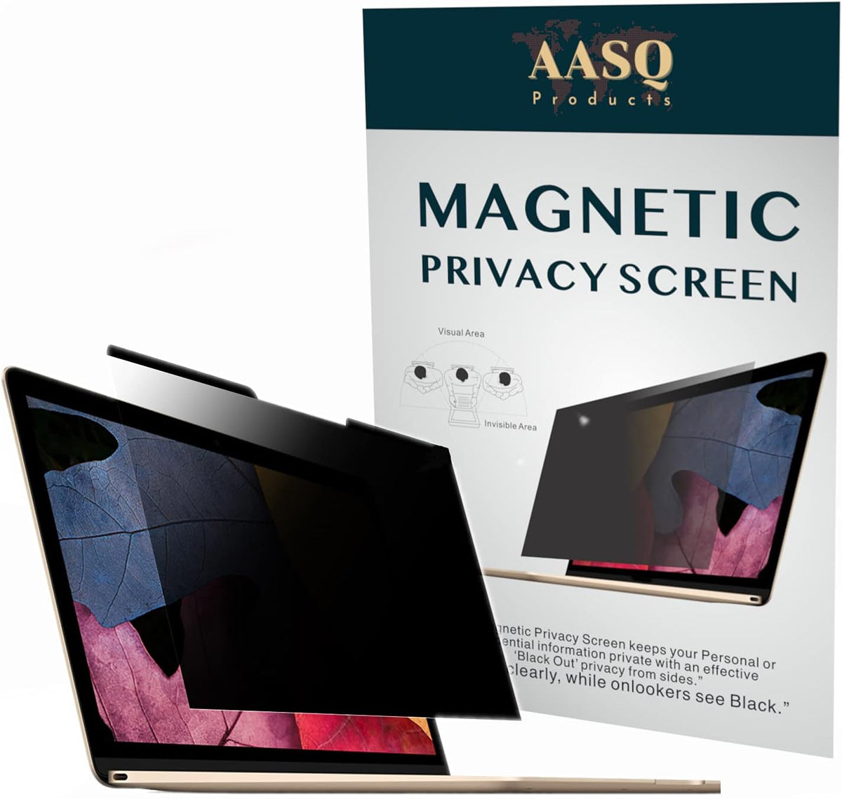 Magnetic Laptop Privacy Screen Filter 15.6 inches (16:9), Anti-Glare, Pack of 2 I24164