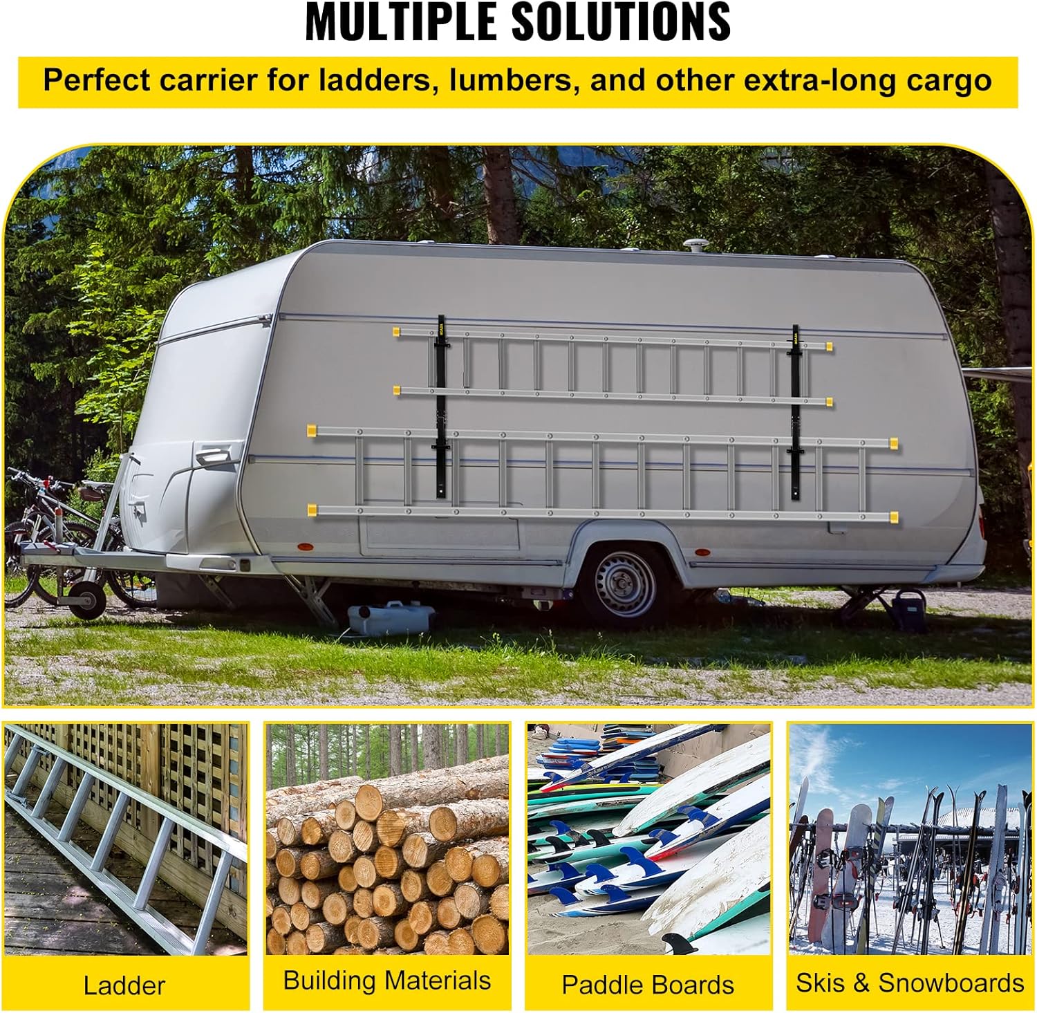 Black Steel Trailer Ladder Rack K7559