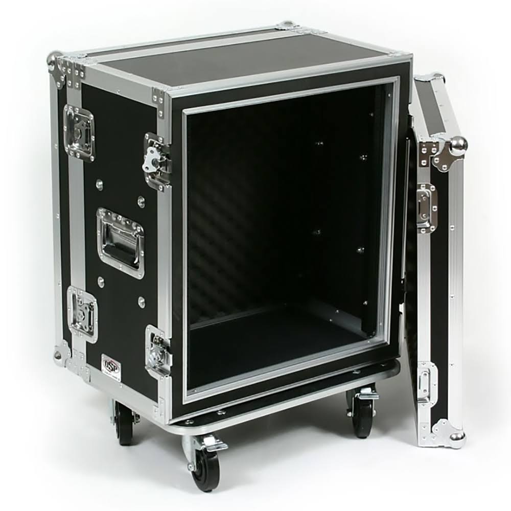 12 Space ATA Shock Mount Effects Rack Case with Casters O1634
