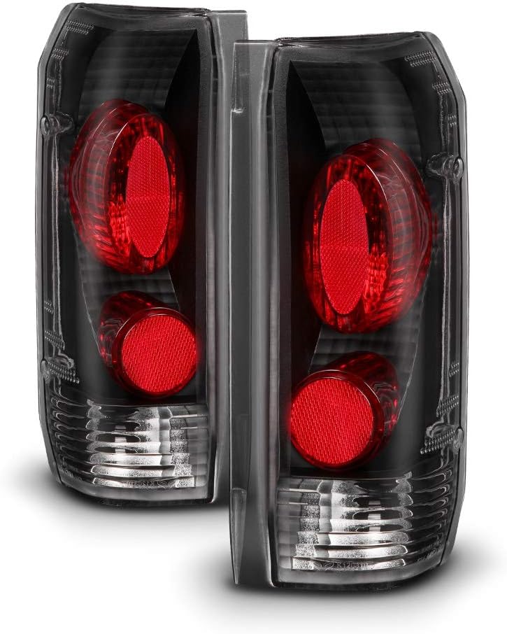 Black 1987-1996 Ford F150 F250 F350 Bronco Tail Lights Brake Lamps Left+Right F86006