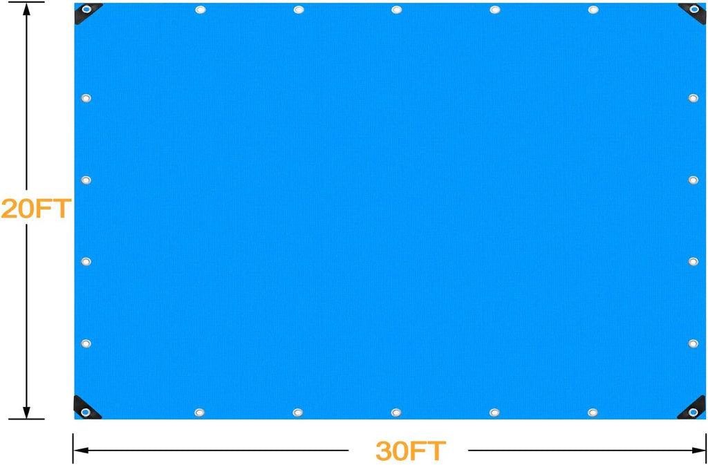 Blue Heavy Duty Waterproof 25x25 Tarpaulin with Metal Grommets D255787