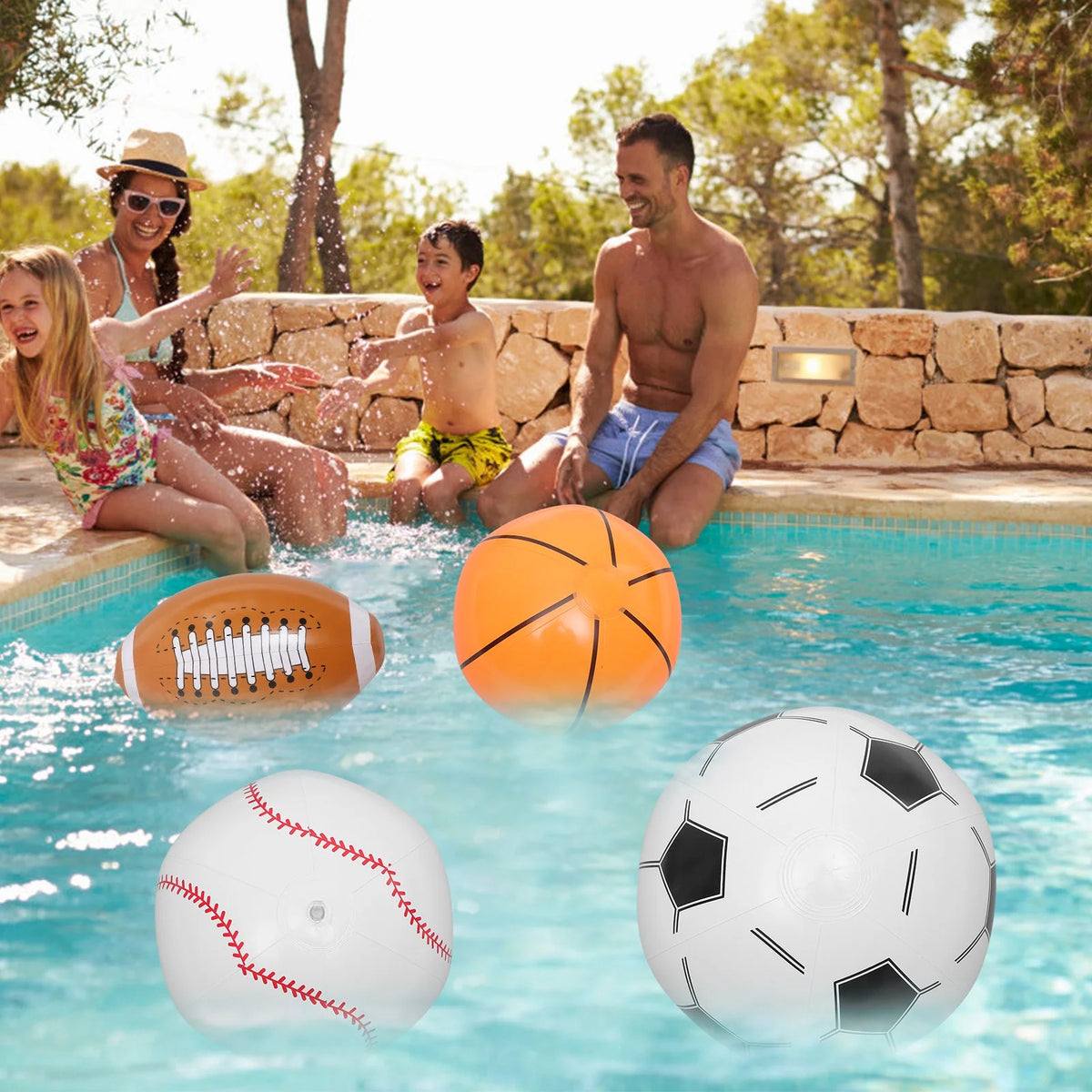 8 Pcs Inflatable Beach Ball Sports Balls for Kids B257493