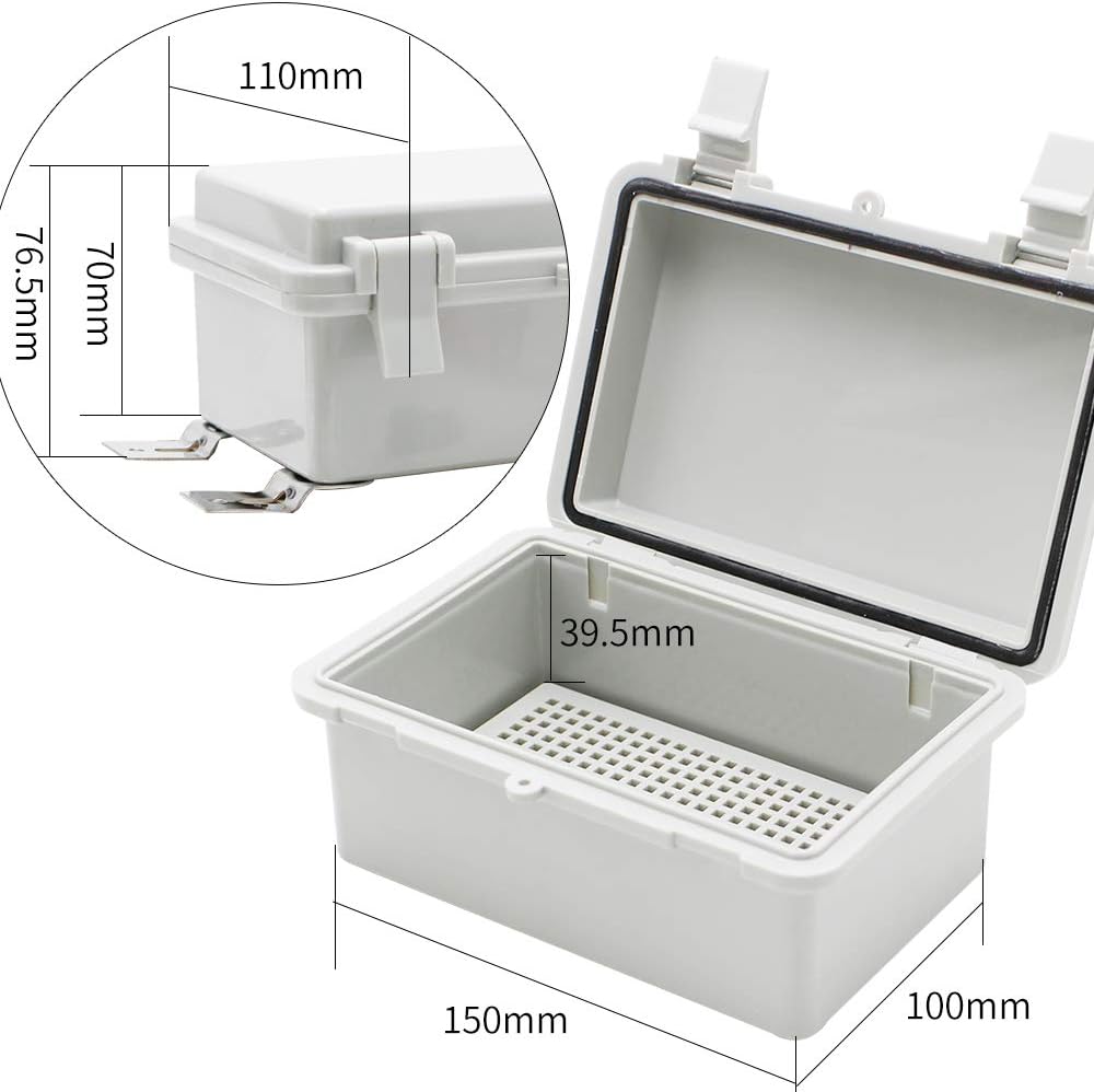 Outdoor Electrical Box Weatherproof Plastic Hinged Cover with 2 NPT 3/4” Glands T1626