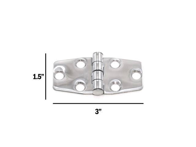 Polished Stainless Steel Marine Grade Door Hinges 3 x 1.5 Inches Set of 50 B566447