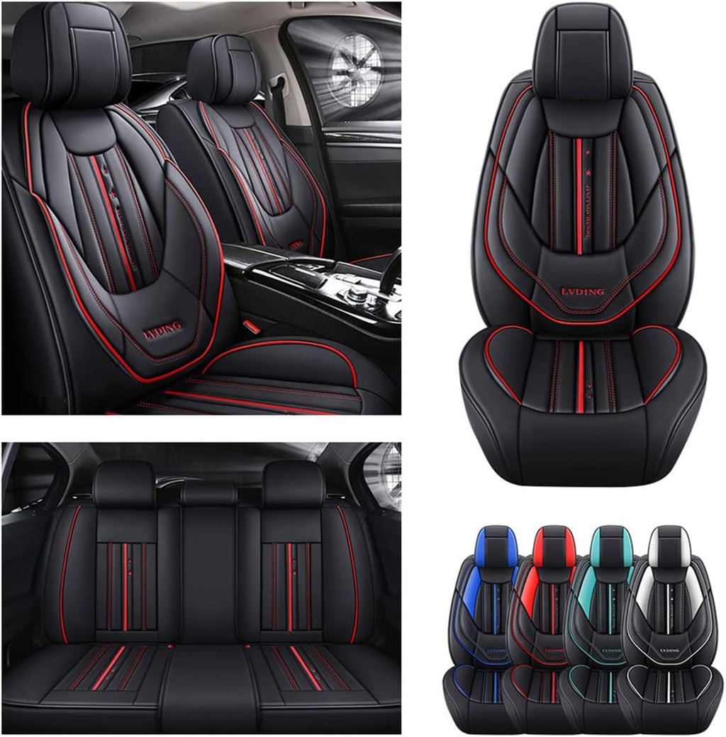Waterproof PU Leather Car Seat Covers for 5 Seats, Black A60346