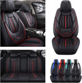 Waterproof PU Leather Car Seat Covers for 5 Seats, Black A60346