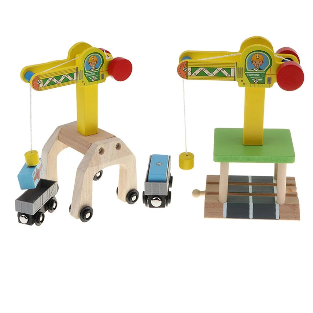 Wooden Toy Trains Set Building Blocks Construction Kits W684