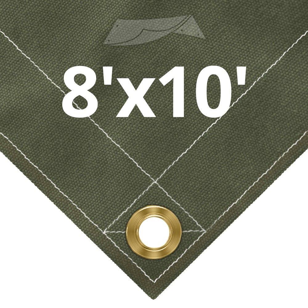 Olive Drab Canvas Tarps 8' x 10' S449