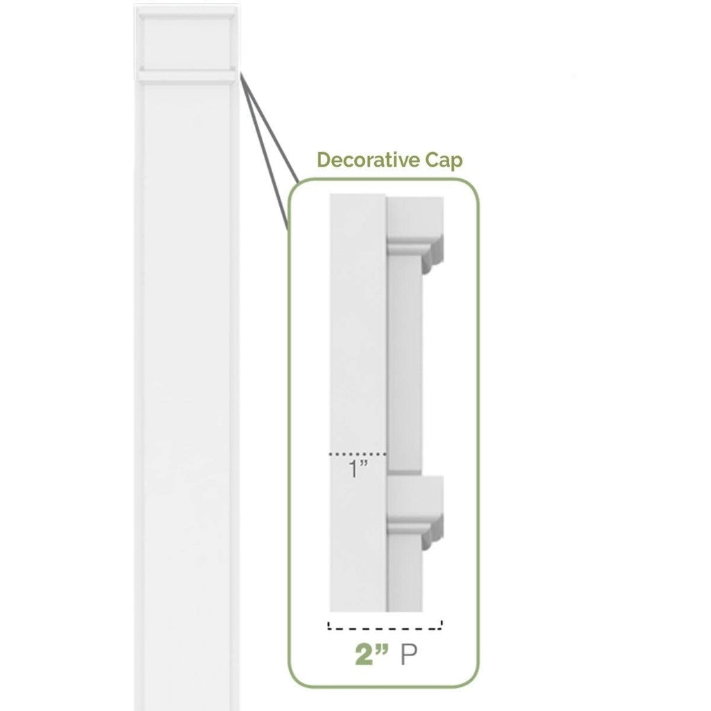 Raised Panel PVC Pilaster with Capital and Base (Pair) D71686