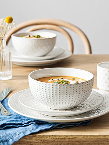 12 PCS Ceramic Dinnerware Set Arctic White D15861