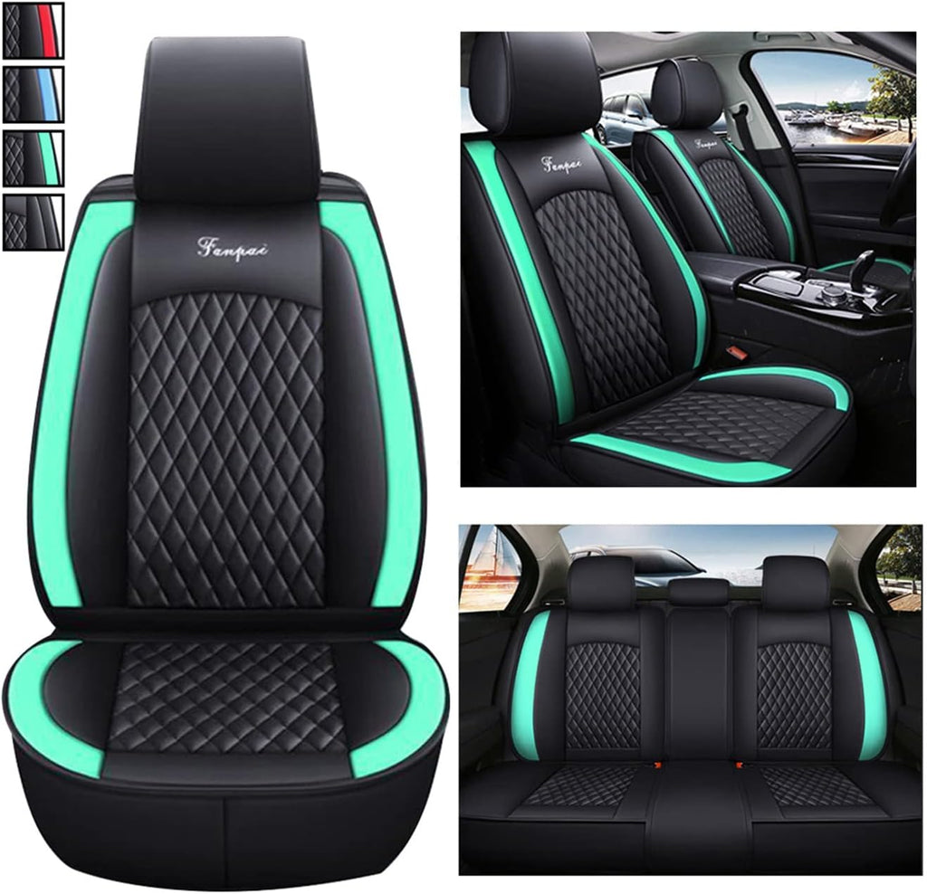 Black Blue Waterproof PU Leather Car Seat Cover Protector Pad R6482