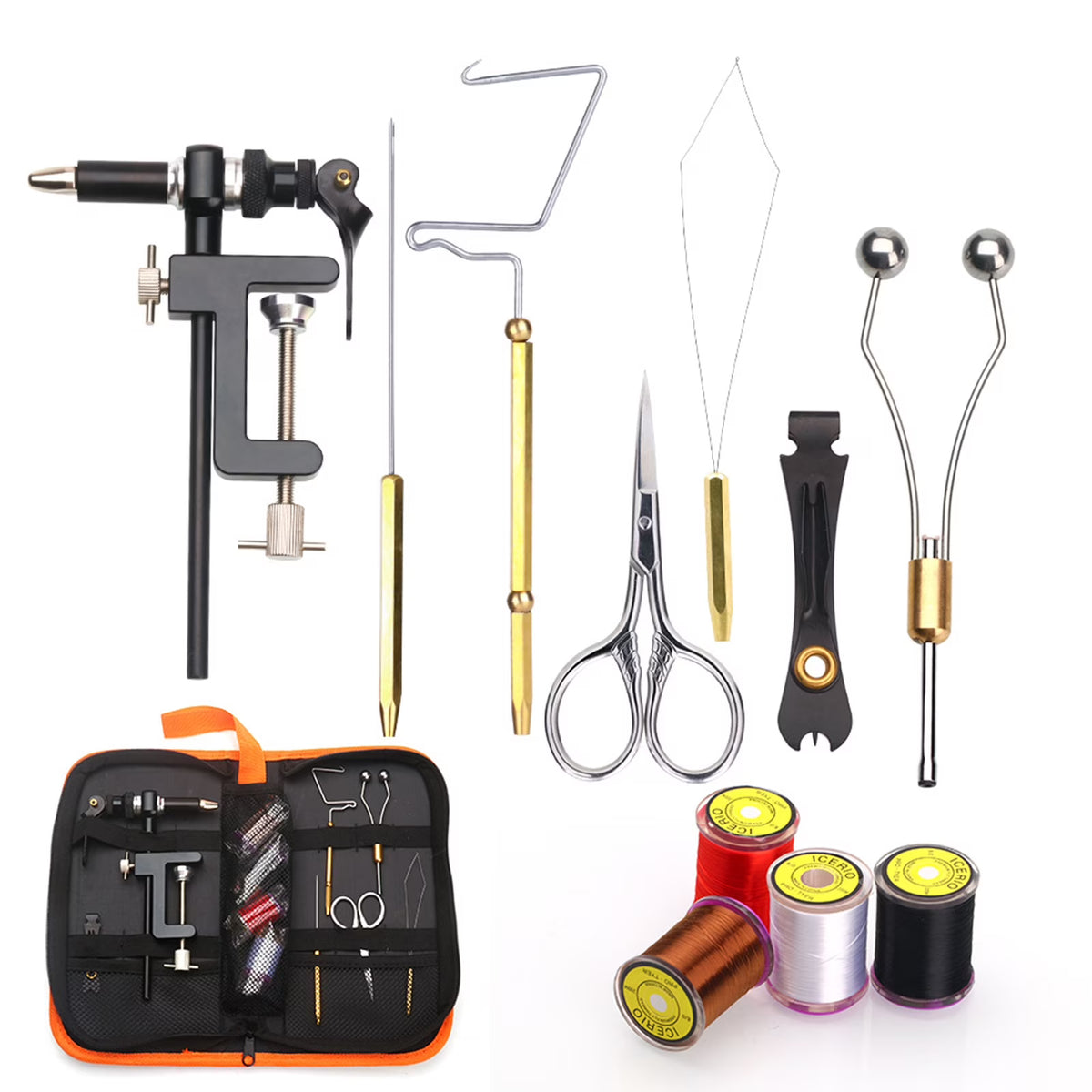 Fly Tying Tools Kit with Needle Whip Finisher Scissors B8897