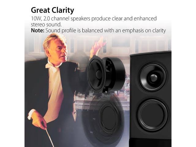 10W Bluetooth Computer Speakers, Wireless & Wired Stereo, AC Powered O632