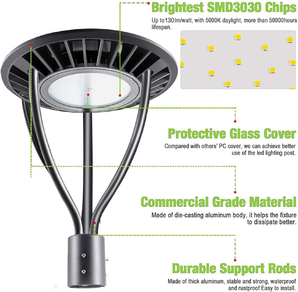 LED Circular Post Top Pole Light 100W 13000LM D72594
