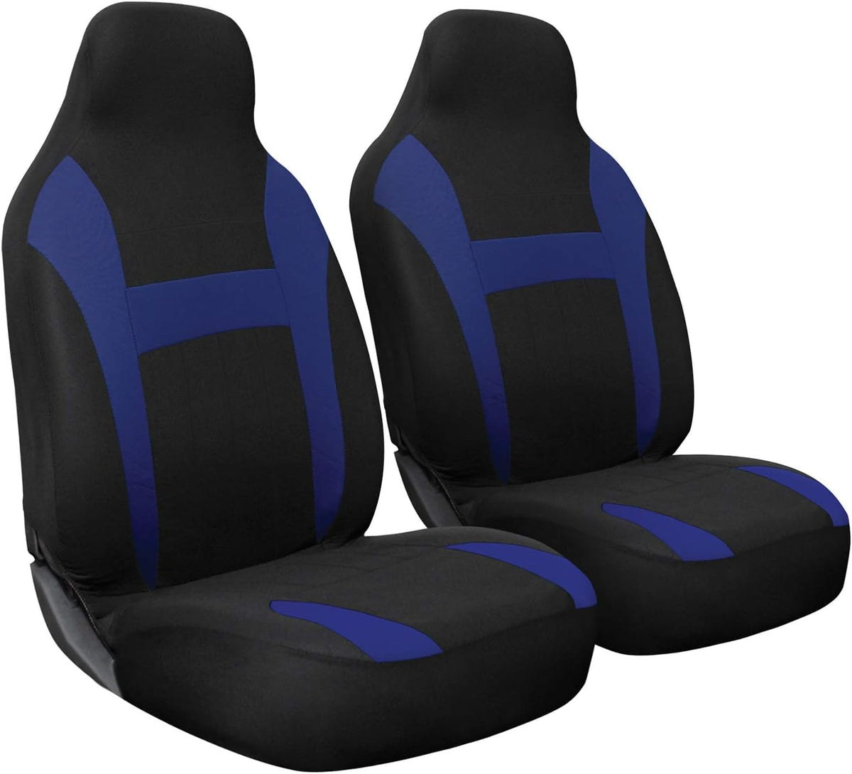 2 pc Set Poly Cloth Black Red Gray Car Seat Cover H2891
