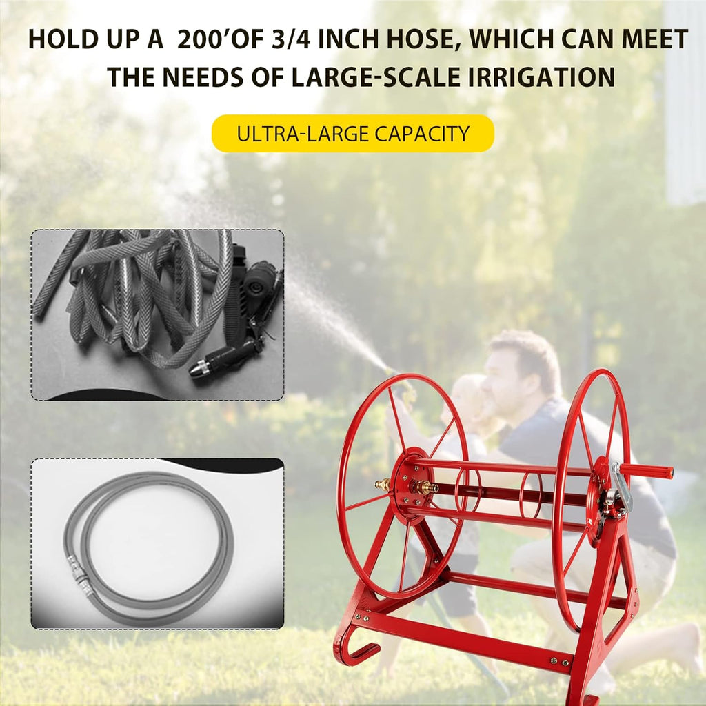 Heavy Duty Wall Mounted Garden Hose Reel Holder for 200 FT 3/4 Inch Hose M957114