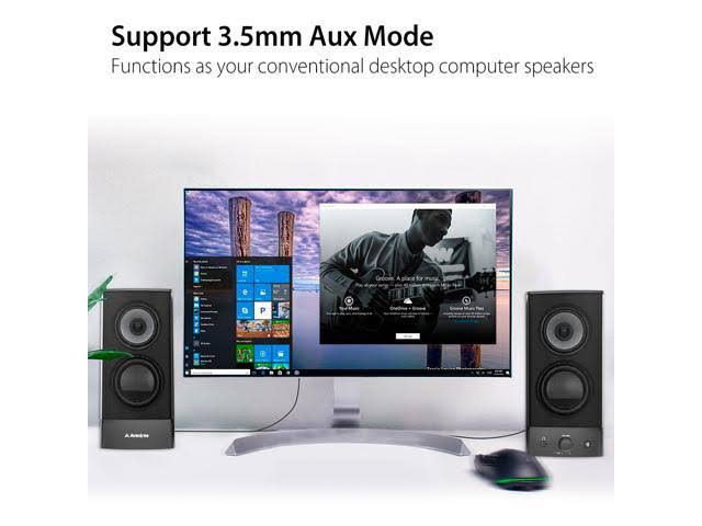 10W Bluetooth Computer Speakers, Wireless & Wired Stereo, AC Powered O632