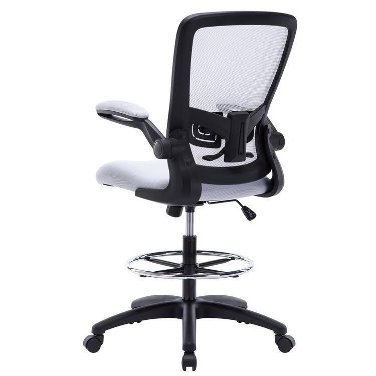 White/Black Mesh Drafting Chair V235741