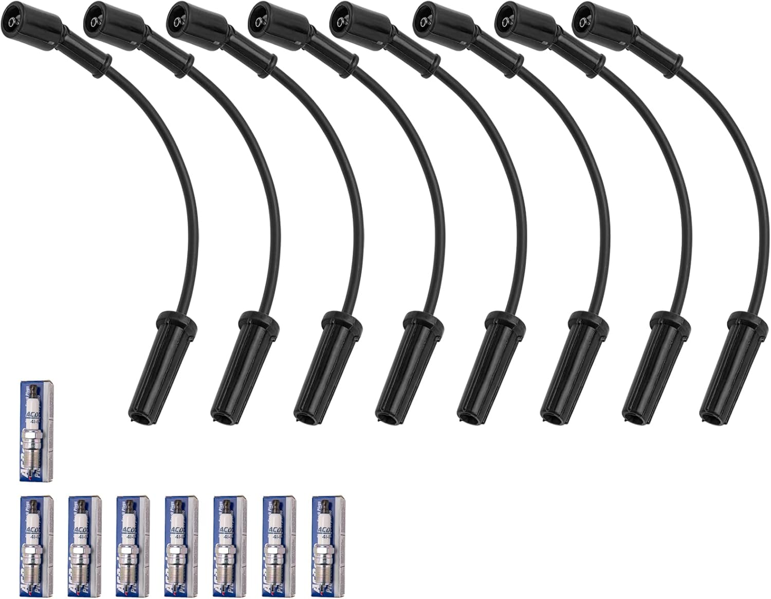 8Pcs Spark Plug Wires Set for Cheverolet Silverado, Pack of 2 M712