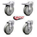 Poly Swivel Bolt Hole Caster Set of 4 with 5x22 Gray Wheels T453933