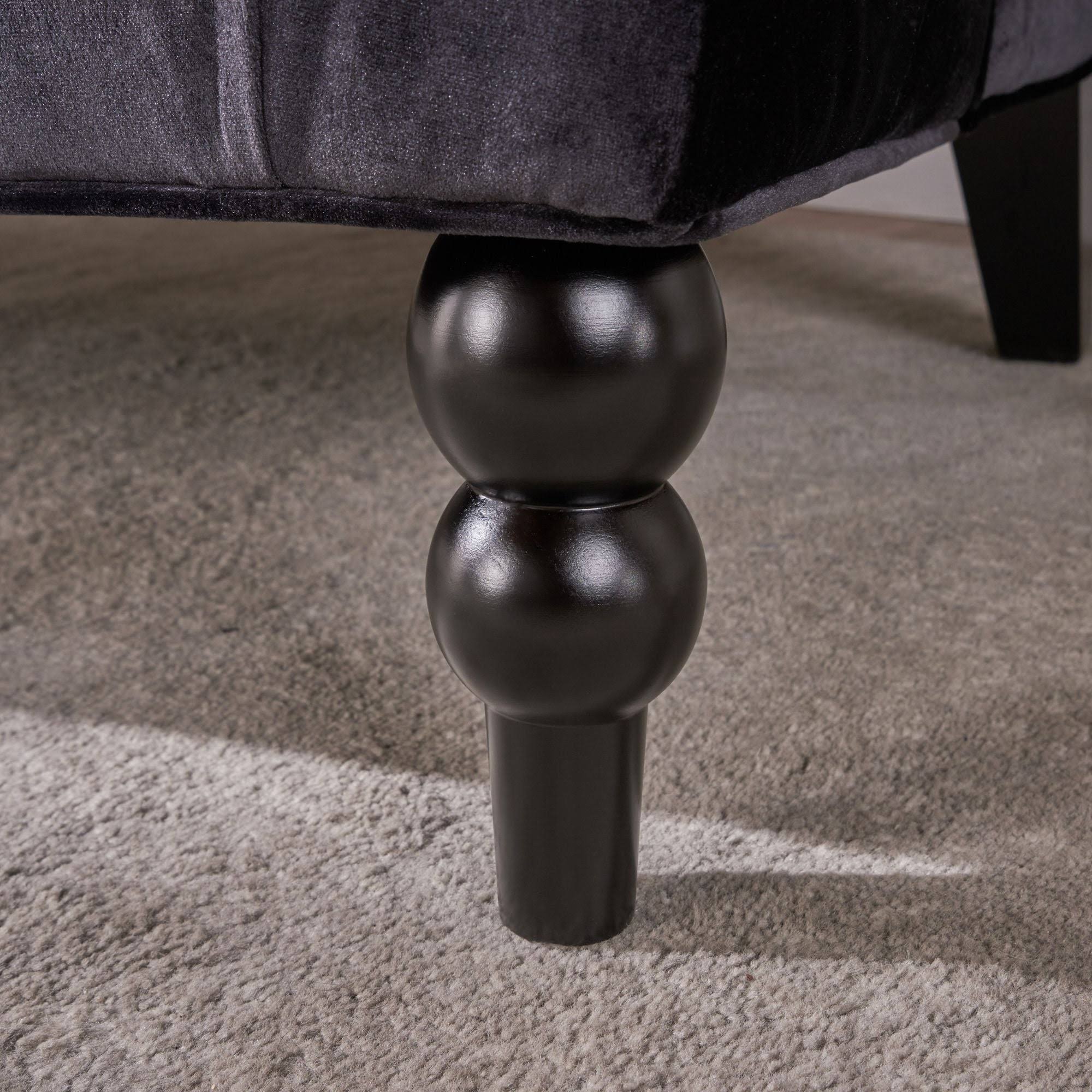 Black and Brown Tufted High Back Loveseat H54894