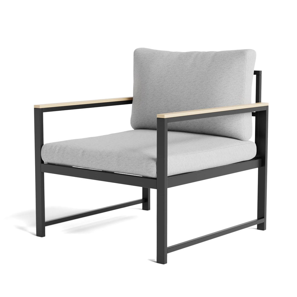 Gray Outdoor Metal Chair with Seat Cushions K82160