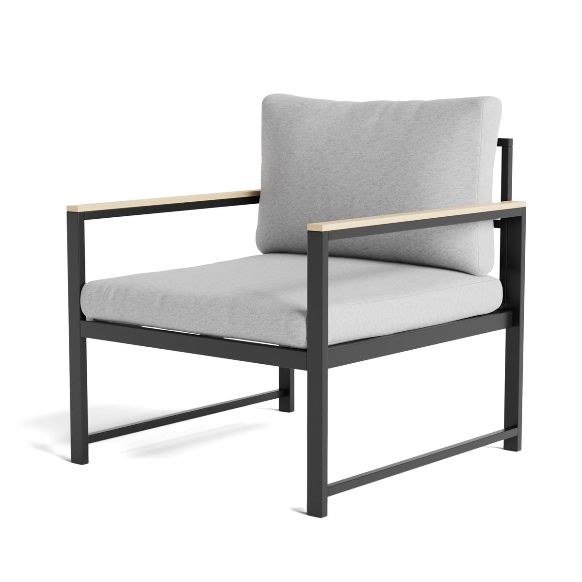 Gray Outdoor Metal Chair with Seat Cushions K82160