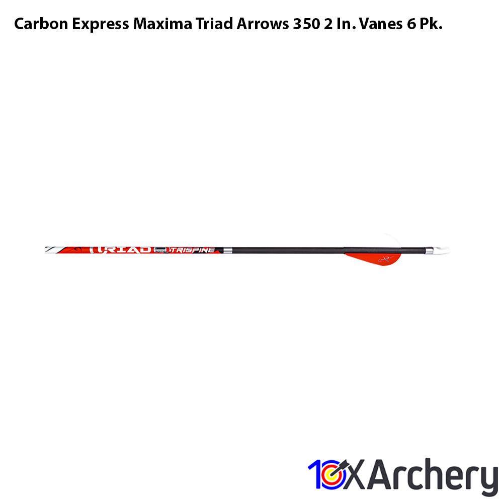 6 PK Carbon Express Maxima Triad Arrows 350 2in Vanes F525402