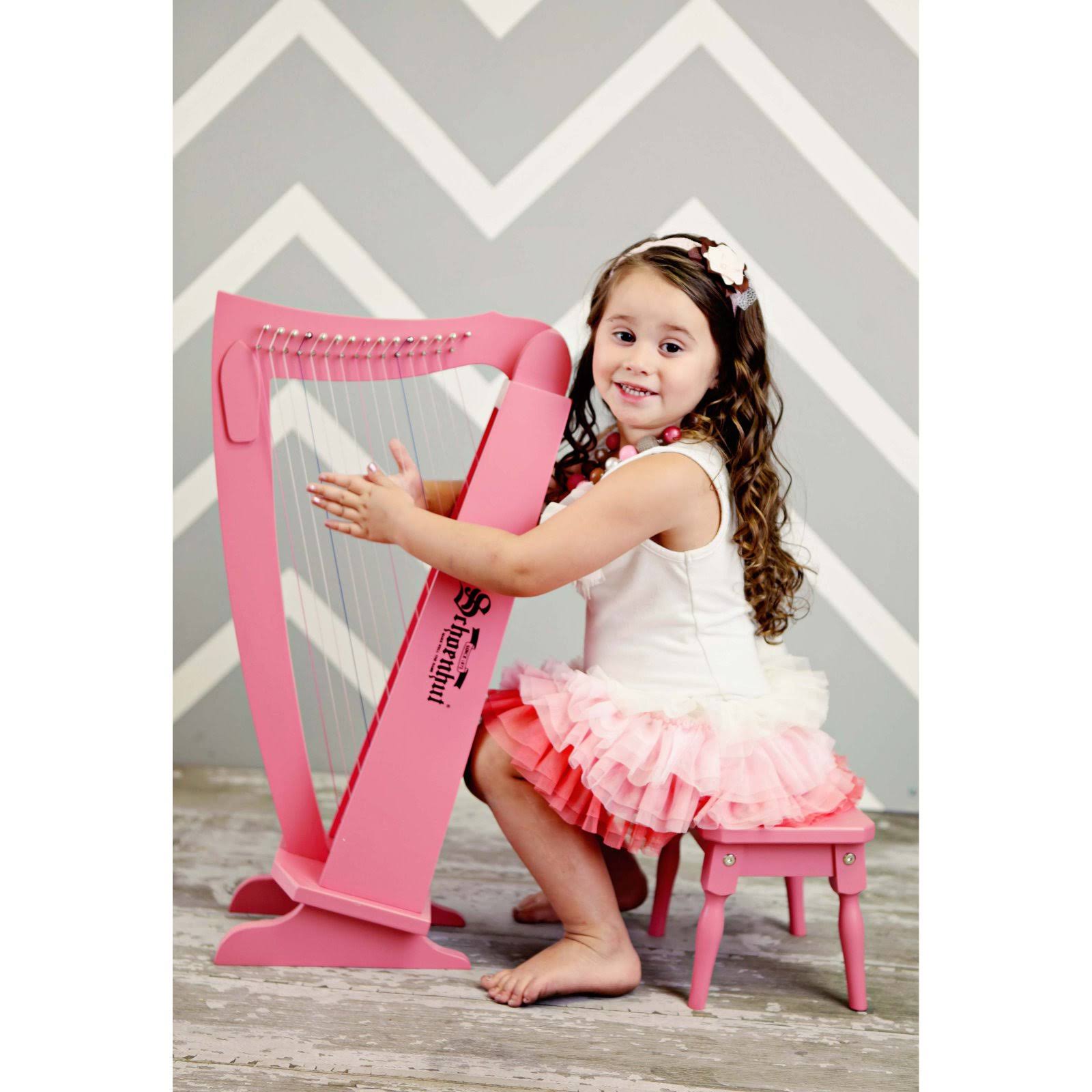 15 String Harp with Bench Pink W791605
